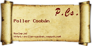 Poller Csobán névjegykártya